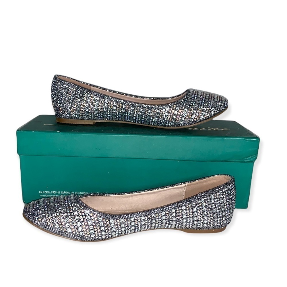 Lauren Lorraine Bari Silver Ballet Flats